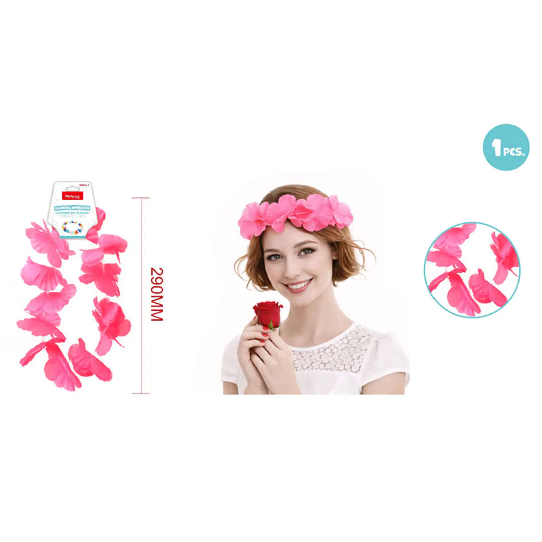 Corona 12X2Flores Rosado 290Mm 1