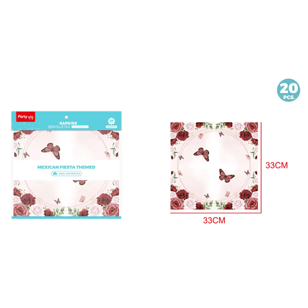 Servilletas Rosas 33Cm 20 Unidades 1