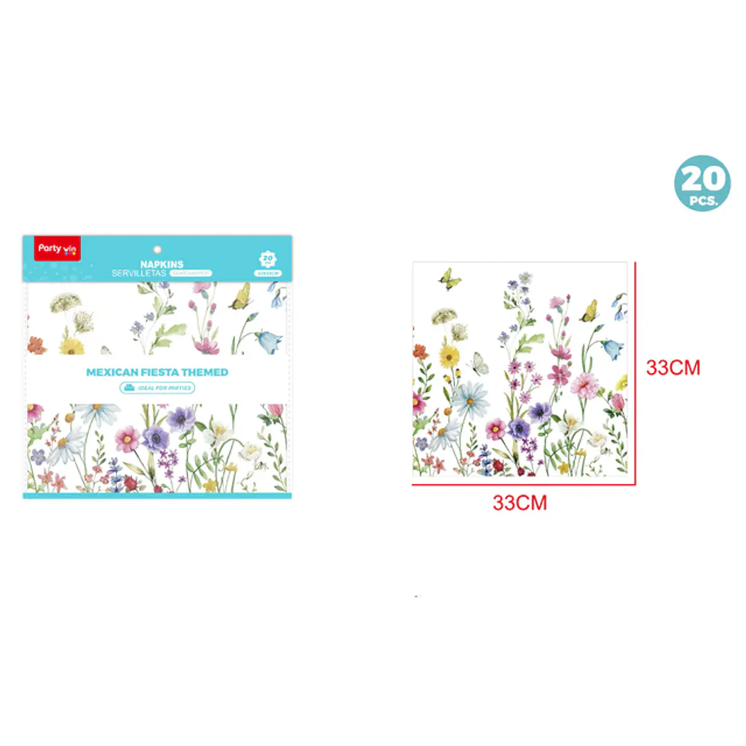Servilletas Flores 33Cm 20 Unidades 1
