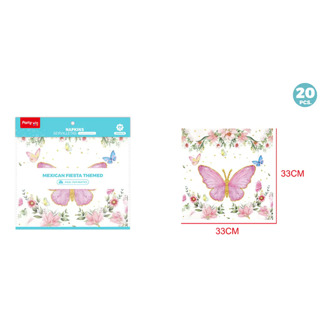 Servilletas Mariposa 33Cm 20 Unidades 1