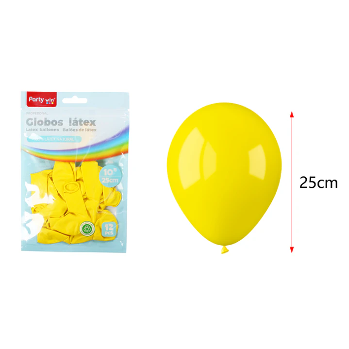 Globos Mate Amarillo 25Cm 1.5G 12 Unidades 1