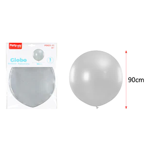 Globo Gigante Perlado Plateado 90Cm