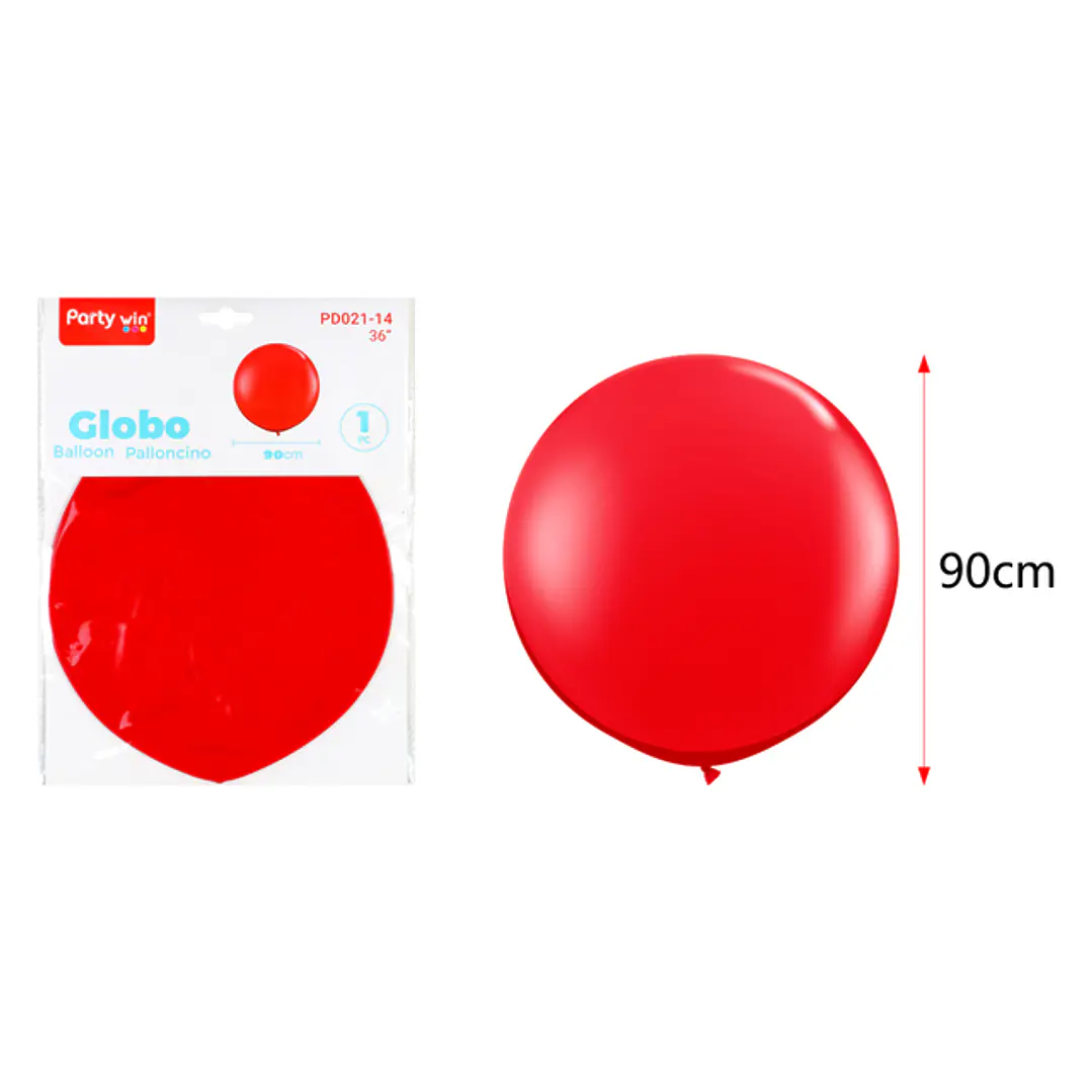 Globo Gigante Mate Rojo 90Cm 1