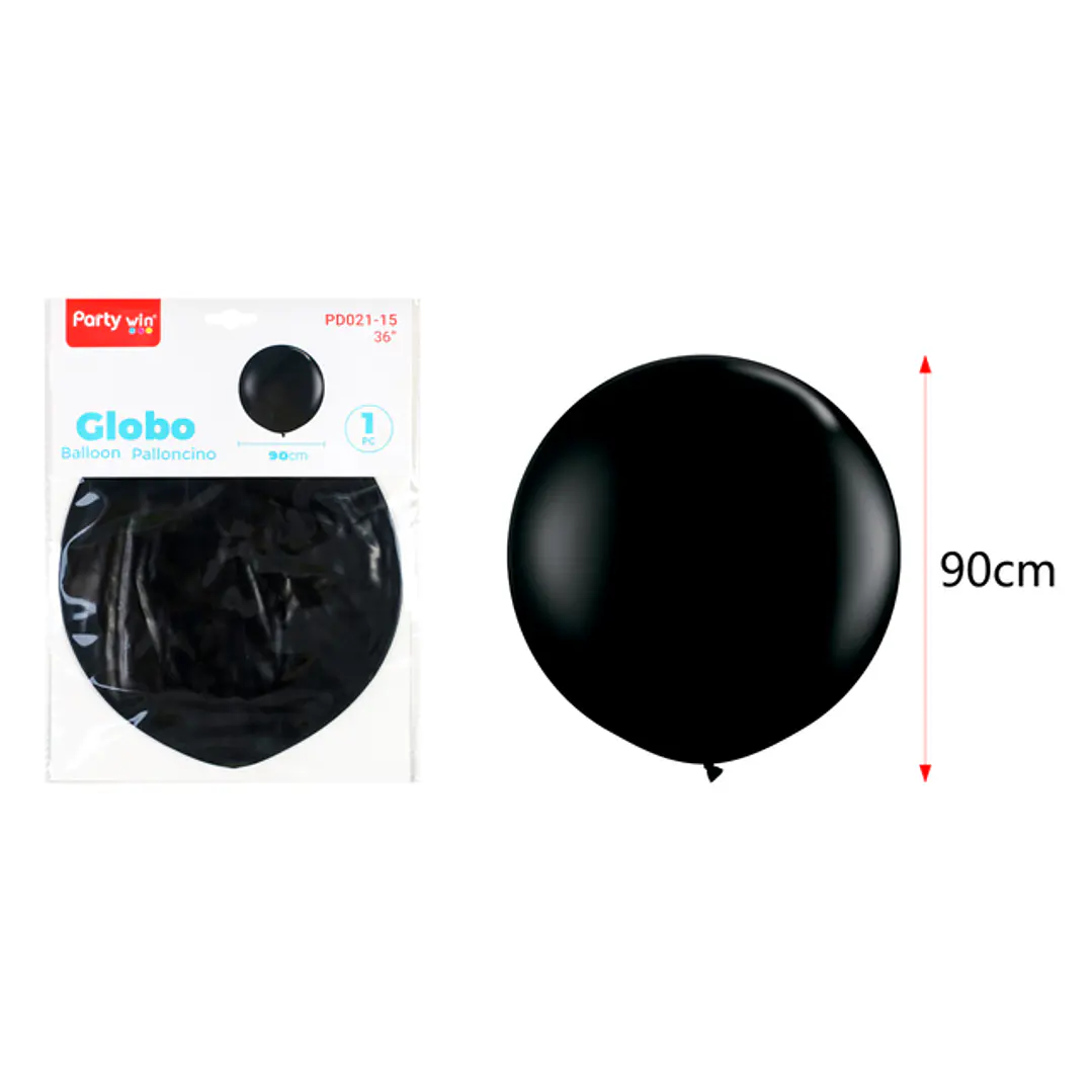 Globo Gigante Mate Negro 90Cm 1