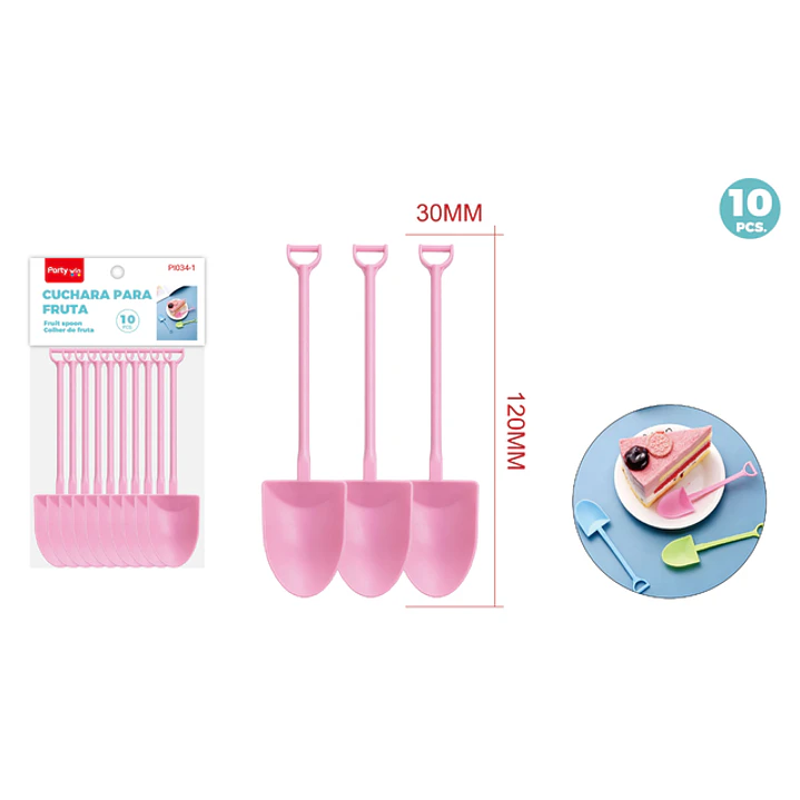 Cucharras Para Postre Rosado 120Mm 10 Unidades 1
