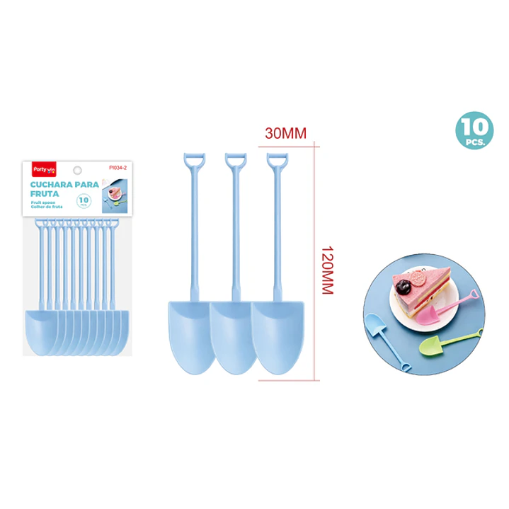 Cucharras Para Postre Azul 120Mm 10 Unidades 1