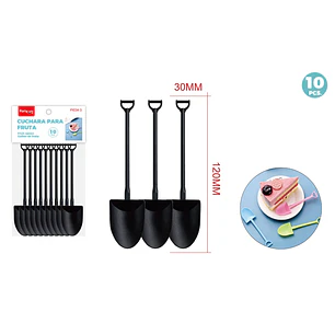 Cucharras Para Postre Negro 120Mm 10 Unidades