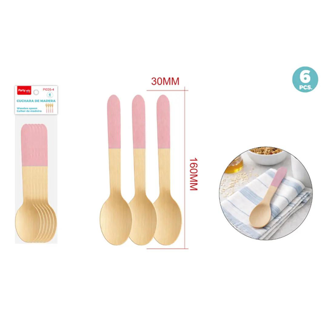 Cucharras Matera Rosado 160Mm 6 Unidades 1