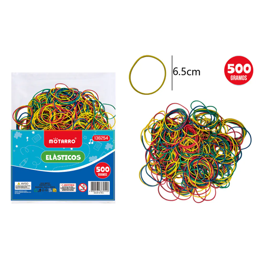 Gomas Elastica Multicolor 6.0X1.5Cm 500G 1
