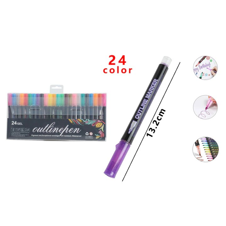 Marcadores De Doble Contorno 13.2Cm 24Colores 1