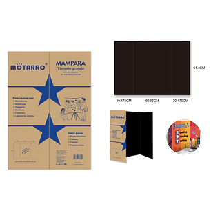 Tablero De Presentación Tríptico Negro 91.4x121.9Cm