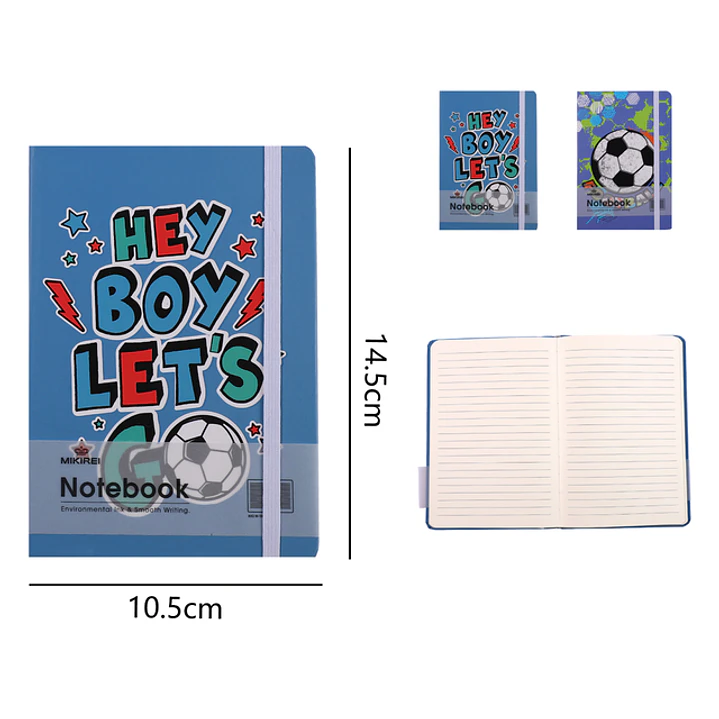 Libreta Elastico 96Hojas Futbol A6 1