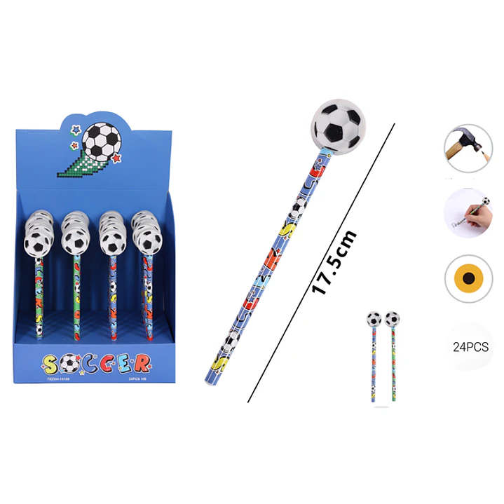 Lapices Grafitos Con Goma 17.5Cm 1