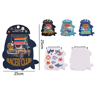 Libro De Colorear Con Stickers De Tiburon