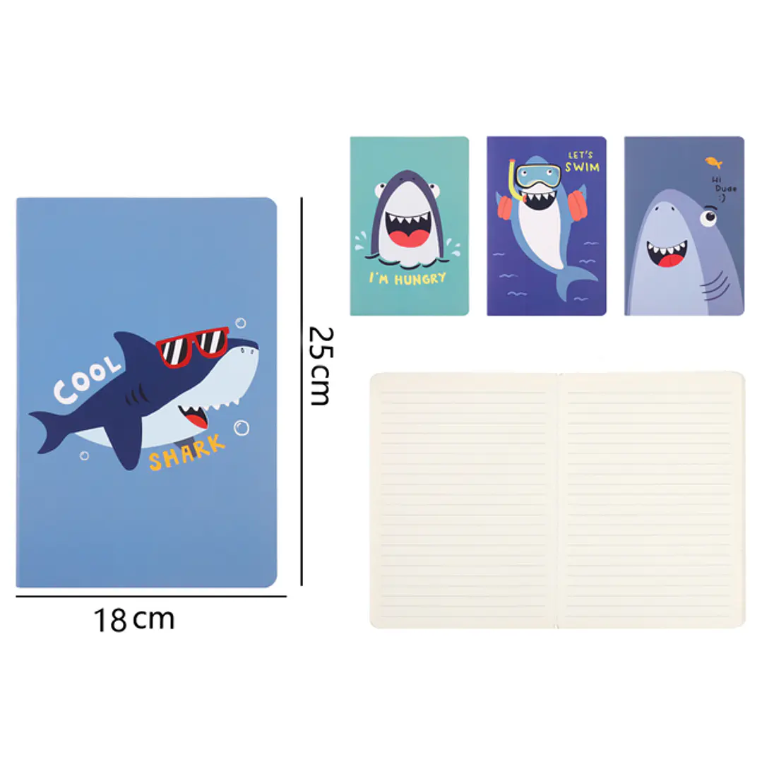 Libreta Cosido 32Hojas Tiburon B5 1
