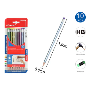 Lapices Grafitos Hb Glitter 19Cm 10 Unidades