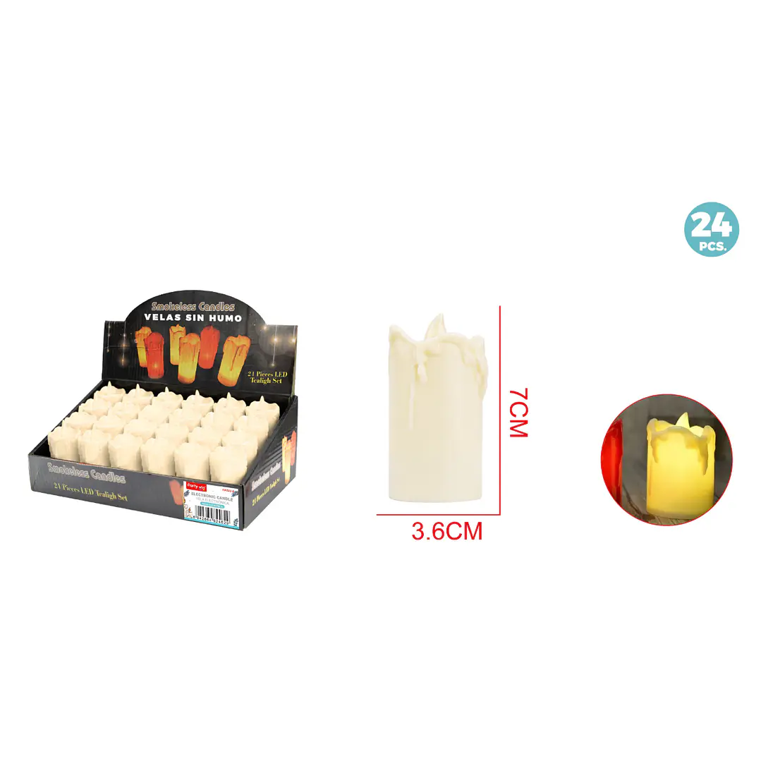 Vela Led Amrillo 3.6X7Cm 1