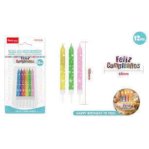 Set De Velas De Cumpleaños 12 Unidades