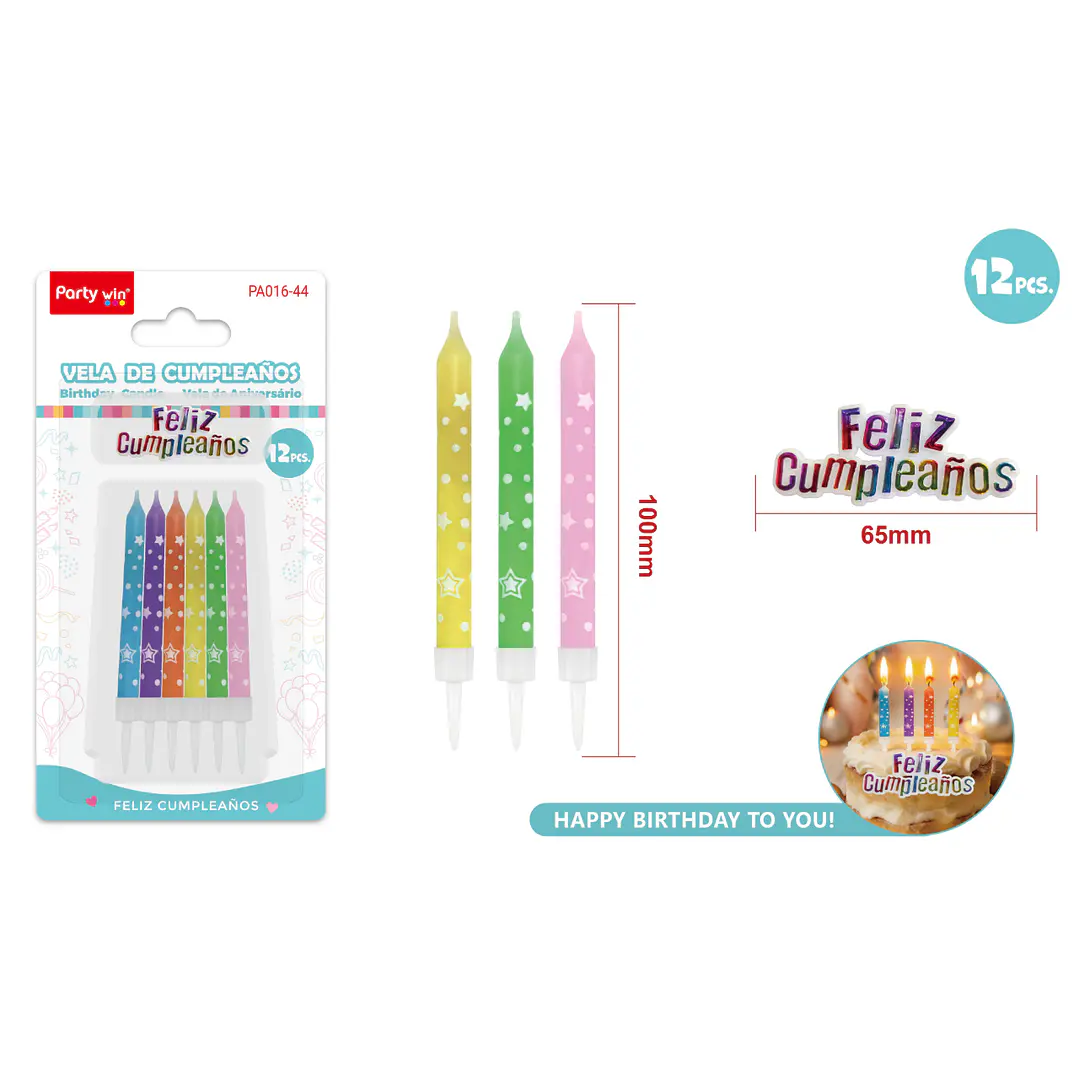 Set De Velas De Cumpleaños 12 Unidades 1
