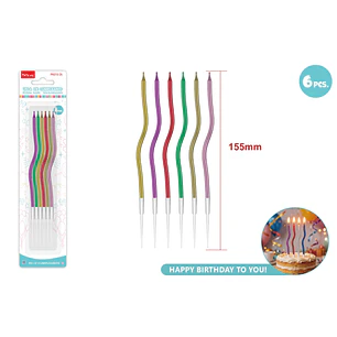 Velas Para Torta Surtidos 155Mm 6 Unidades