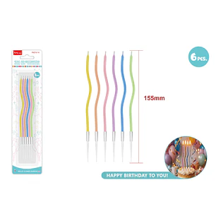Velas Para Torta Surtidos 155Mm 6 Unidades