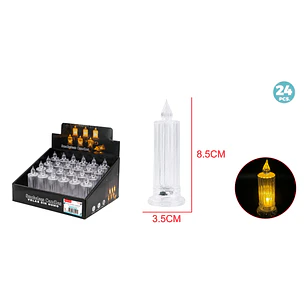 Vela Led Trasparente 3.5X8.5Cm