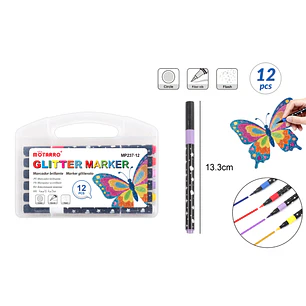 Marcadores De Color Glitter 13.3Cm 12 Unidades