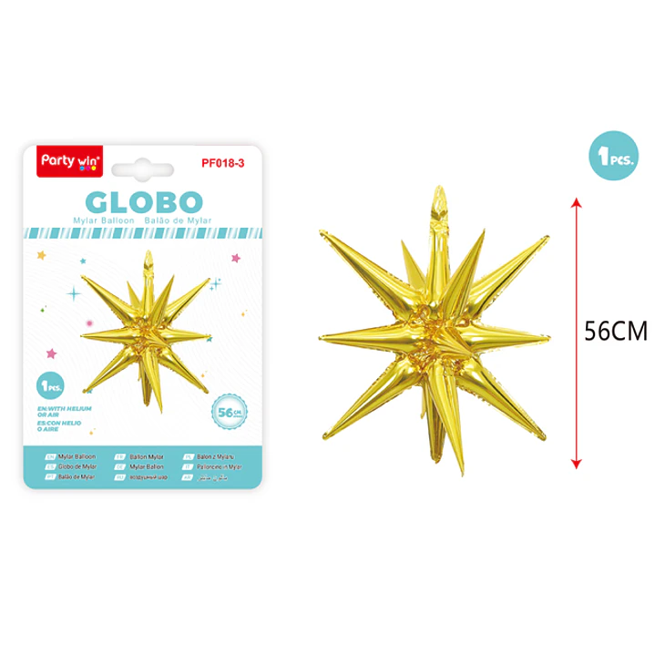 Globo Metal Estrella Explosiva Dorado 56Cm 1