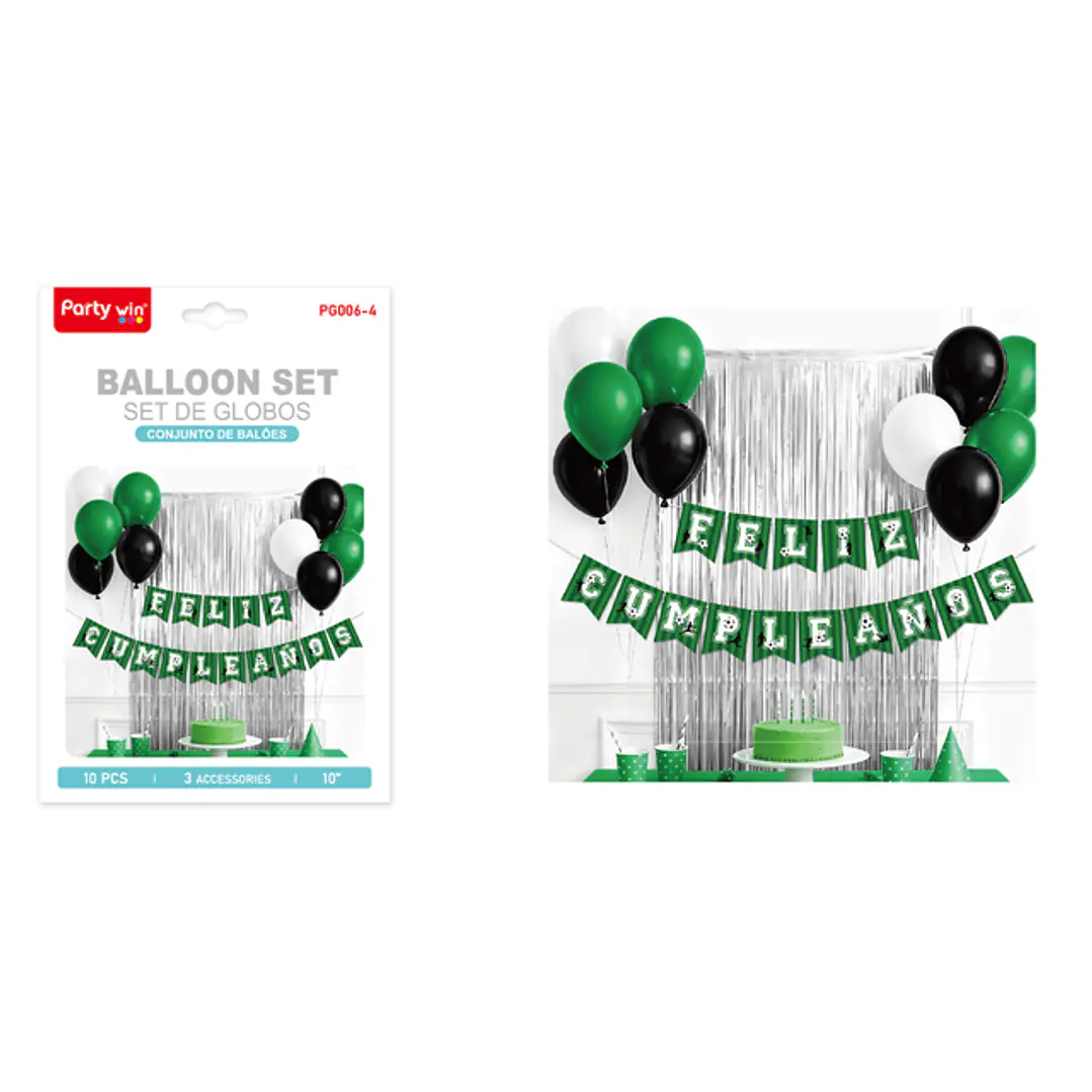 Set De Cortina Con Globos Cumpleaños Futbol 1