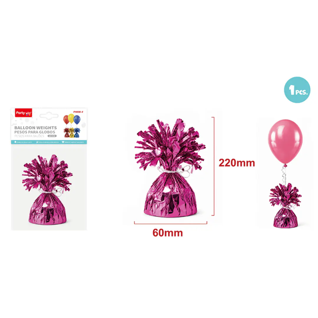 Soporte Pesos Para Globos Fucsia 6X12Cm 1