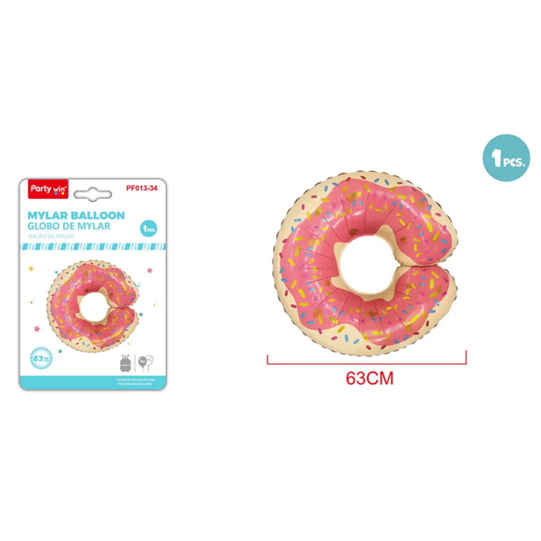 Globo Metal Rosquilla Rosado 63Cm 1