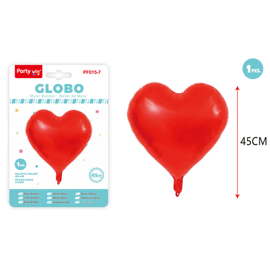 Globo Metal Corazon Rojo 45Cm 1