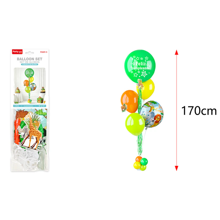 Set De Globos Con Soporte Cumpleaños Zoologico 1