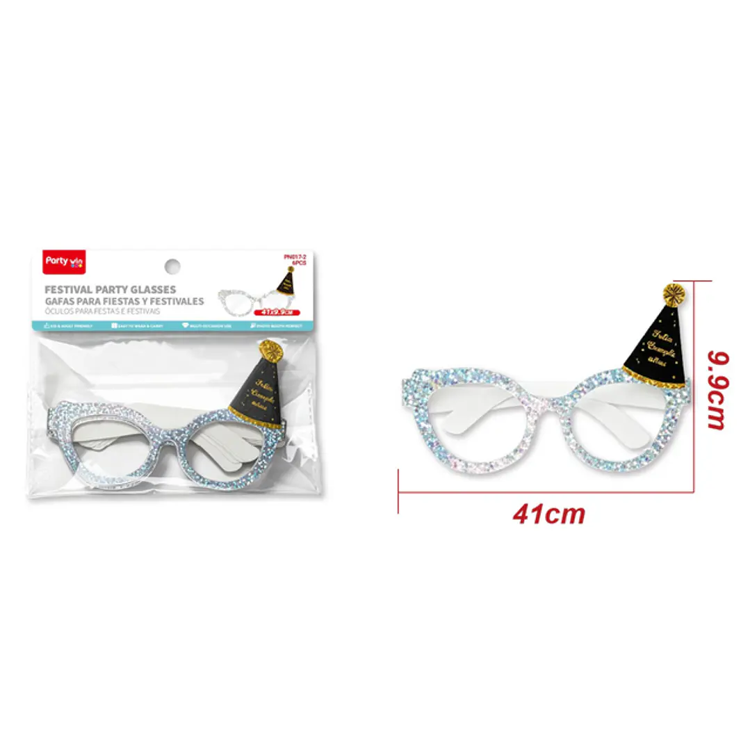 Lentes De Papel Cumpleaños 6 Unidades 1