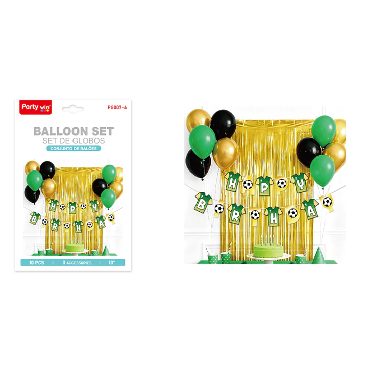 Set De Cortina Con Globos Cumpleaños Futbol 1