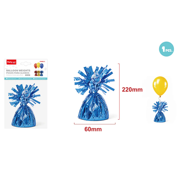 Soporte Pesos Para Globos Azul 6X12Cm 1
