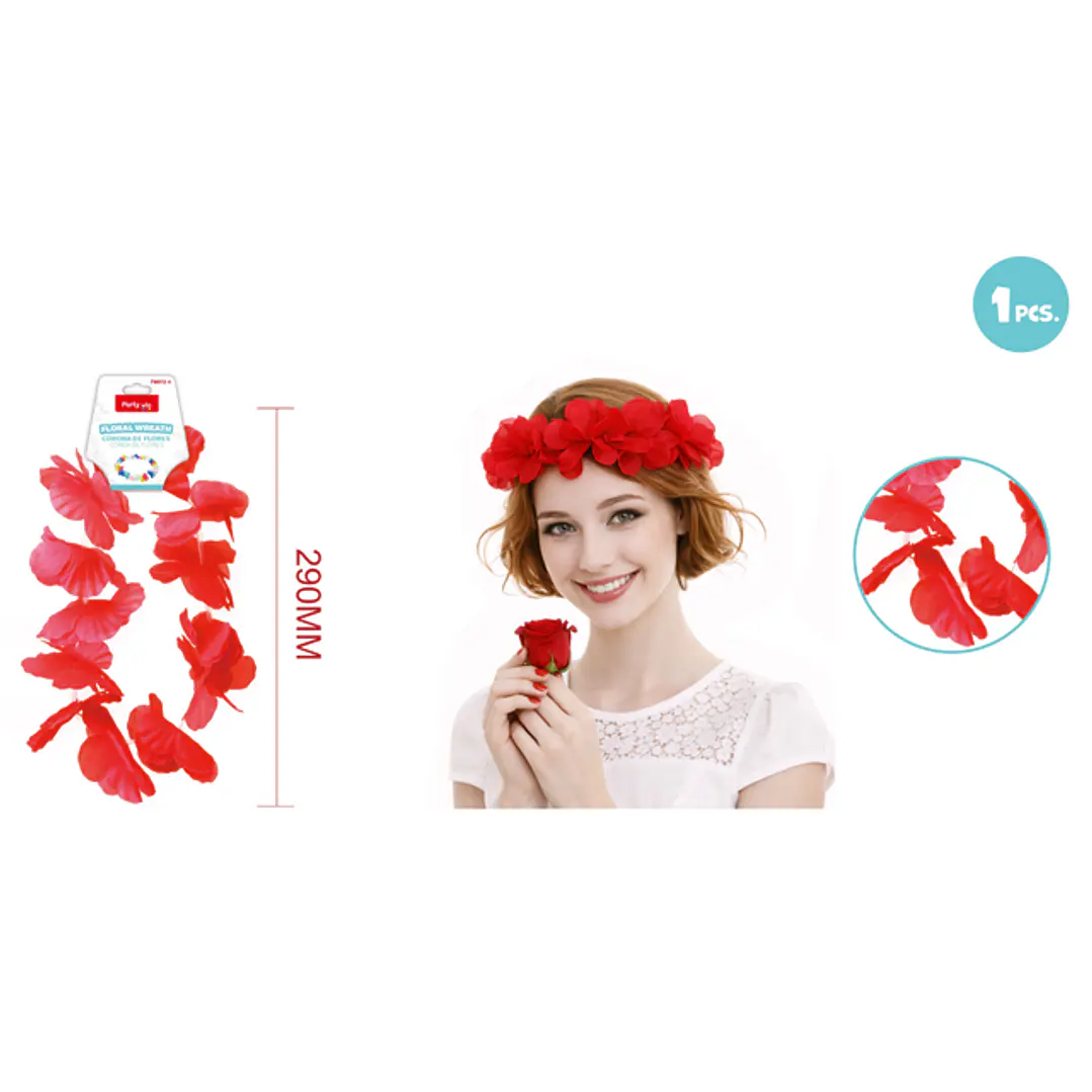 Corona 12X2 Flores Rojo 290Mm 1