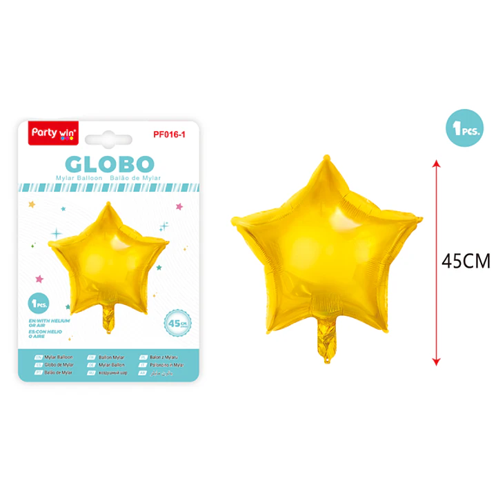 Globo Metal Estrellas Dorado 45Cm 1
