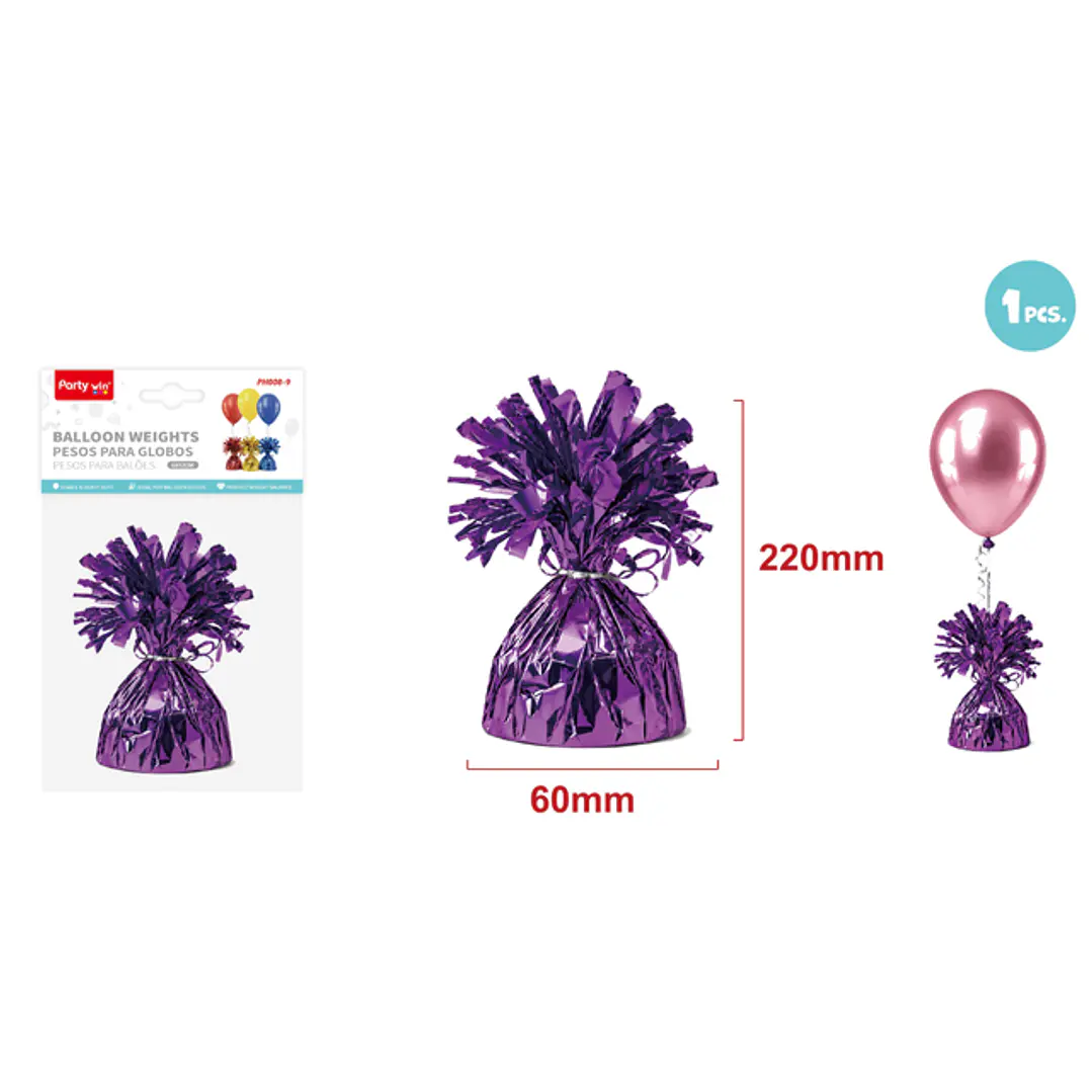 Soporte Pesos Para Globos Morado 6X12Cm 1