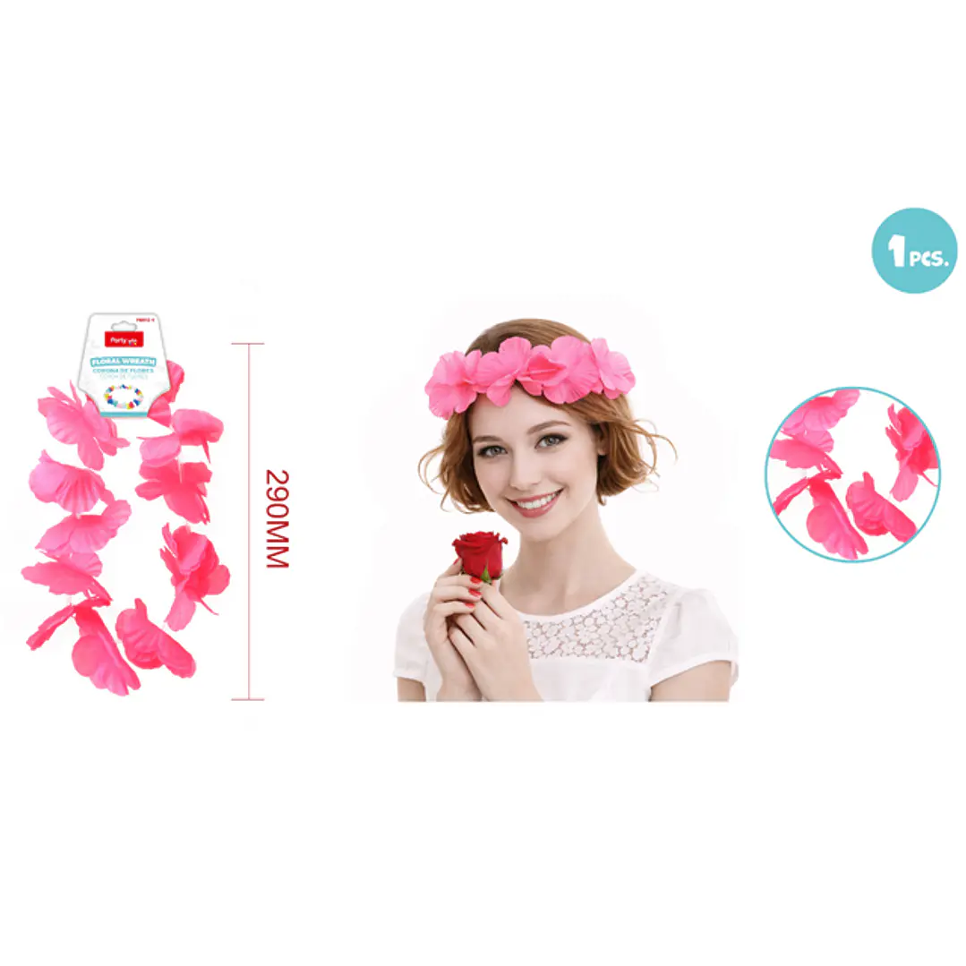 Corona 12X2 Flores Rosado 290Mm 1