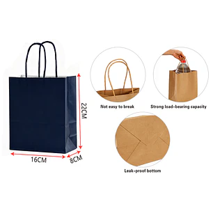 Bolsa De Papel S Azul Oscuro