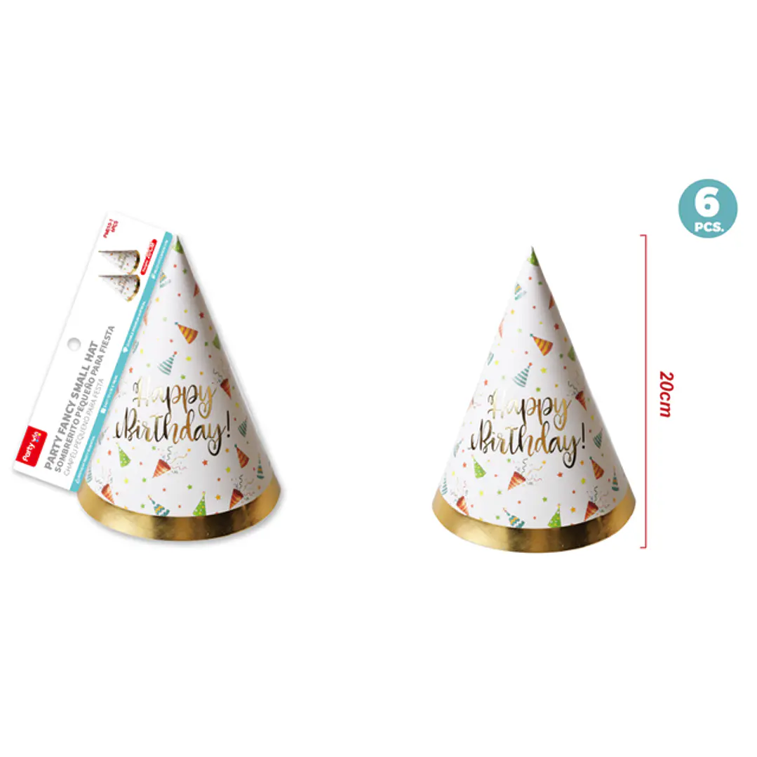 Gorros De Papel Cumpleaños 6 Unidades 1