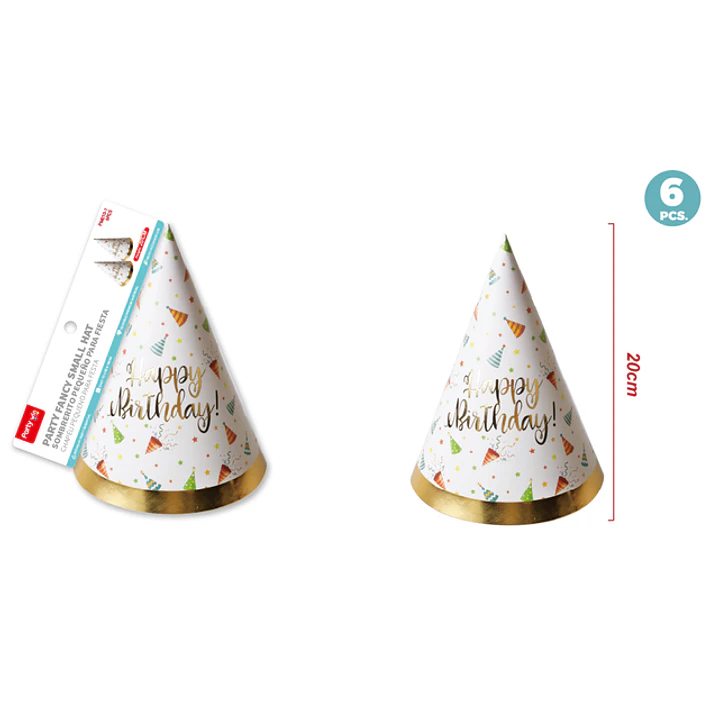 Gorros De Papel Cumpleaños 6 Unidades 1