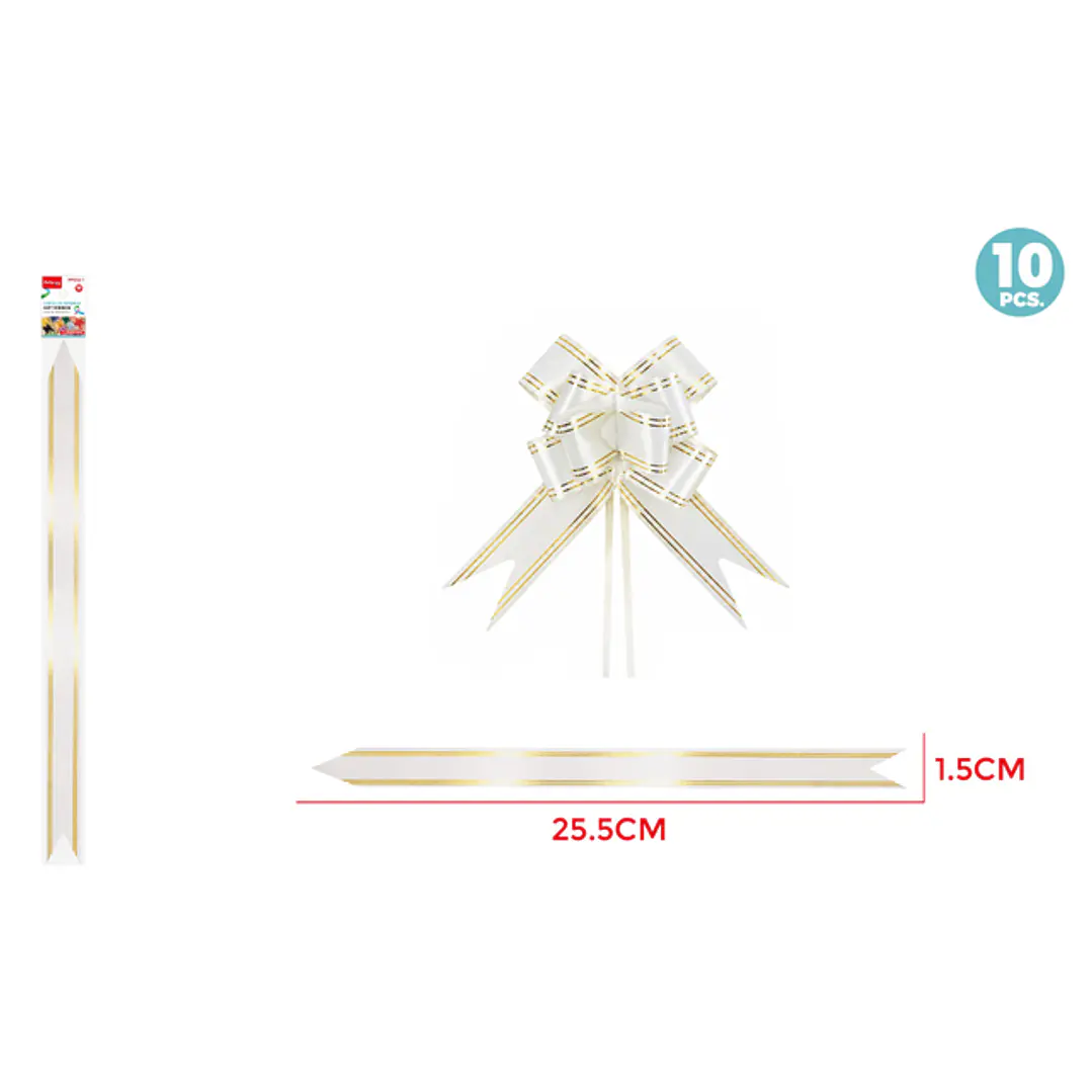 Cintas De Regalo Magica Blanco 1.5Cm 10 Unidades 1