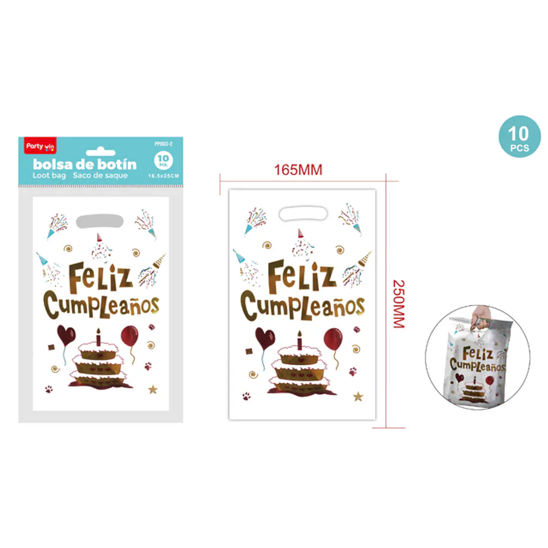 Bolsas De Dulces S Cumpleaños Blanco 10 Unidades 1