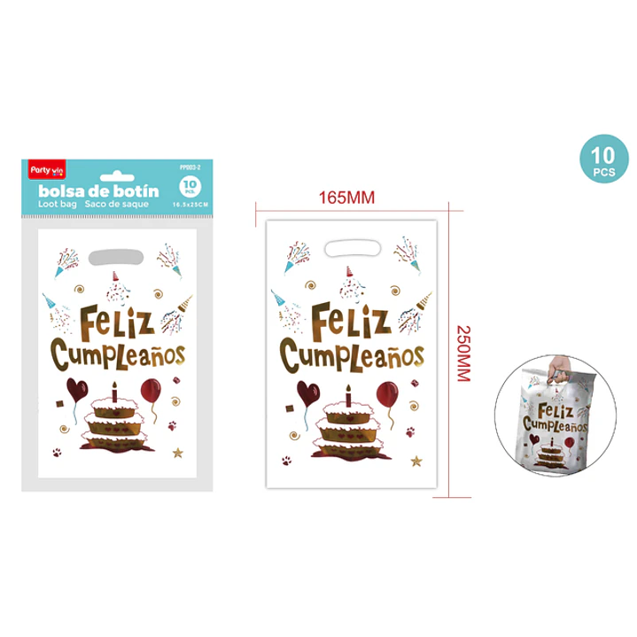 Bolsas De Dulces S Cumpleaños Blanco 10 Unidades 1
