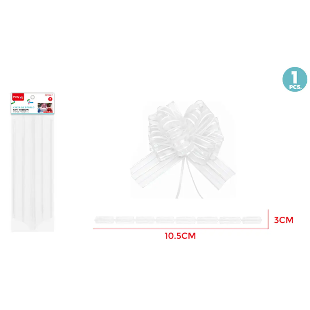 Cinta Magica Organza Grande Blanco 3Cm 1