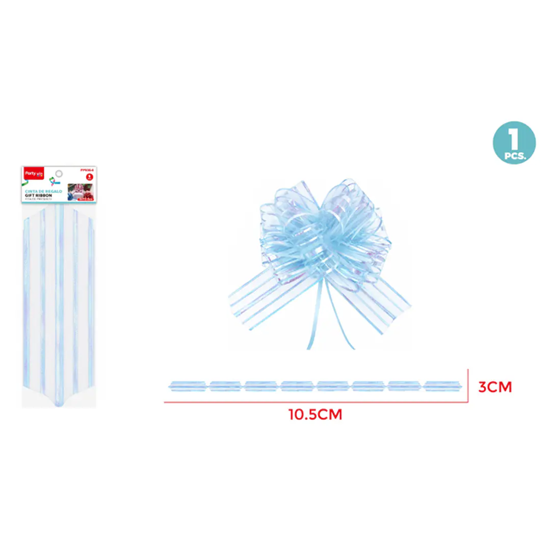 Cinta Magica Organza Grande Celeste 3Cm 1