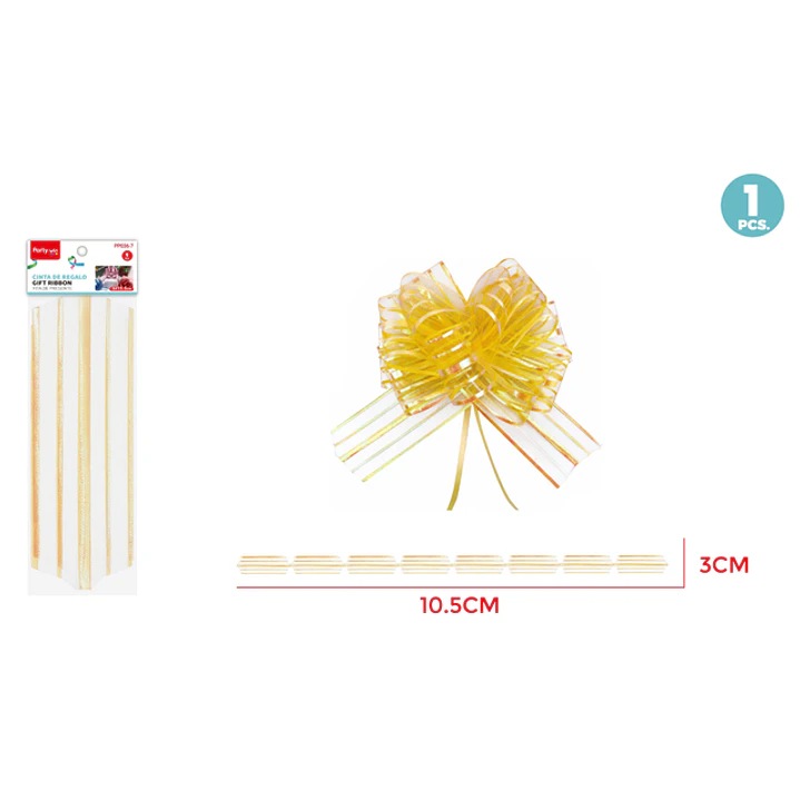 Cinta Magica Organza Grande Amarillo 3Cm 1
