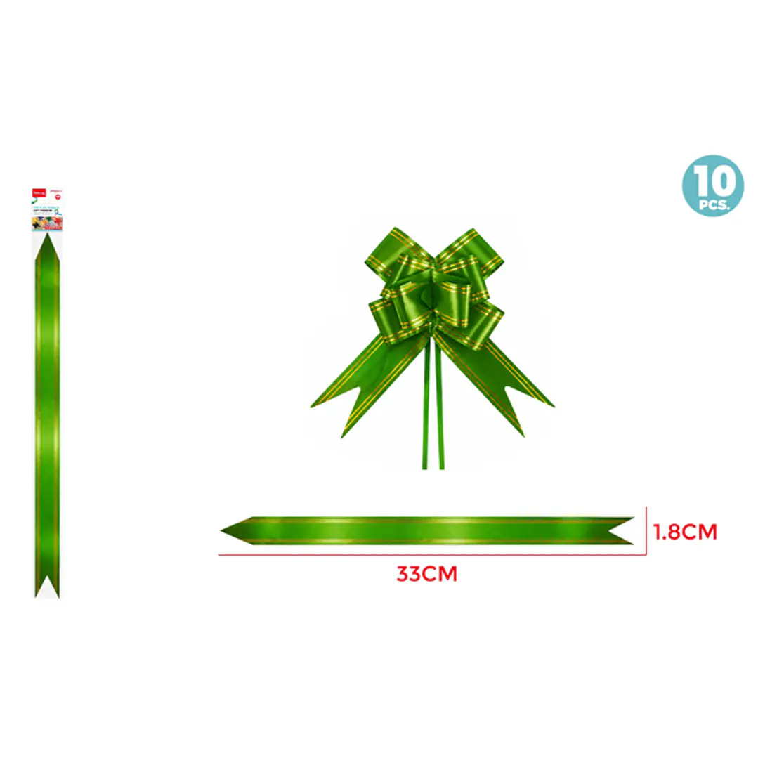 Cintas De Regalo Magica Verde 1.8Cm 10 Unidades 1